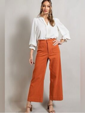 *BAGATELLE COLLECTION* Rust Orange High-Rise Wide Leg Pants Size 4
